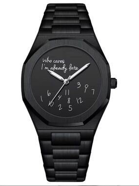 Royal Oak Style Watch Blacked Who Cares I’m already late Dial